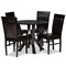 Baxton Studio Nada Dark Brown Upholstered and Finished Wood 5-Piece Dining Set 170-8031-10900 - alternate 1